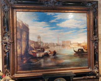 Original oil painting...Venetian Harbor