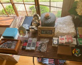 Playing cards and poker chips