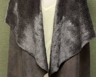 Isda Co Chocolate Shearling Vest