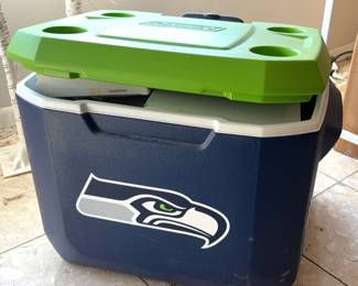 Seahawks Cooler Full of Bicycle Parts