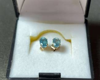 Aquamarine Post Earrings 