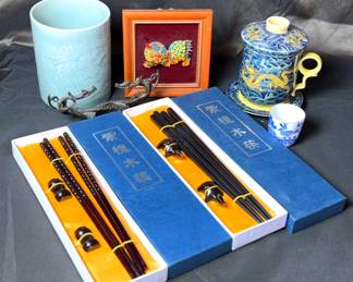 Chinese Double Dragon Brush Holder Other Interesting Items 