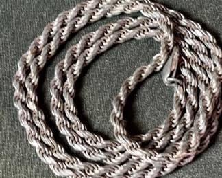 Italian Sterling Rope Style Necklace
