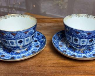 Lomonosov Russian Cups Saucers