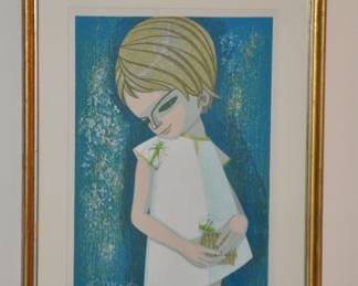 Wonderful Shuzo Ikeda (Japanese 1922-2004) Japanese Woodblock Print, 1972.  14.75" x 19.25"