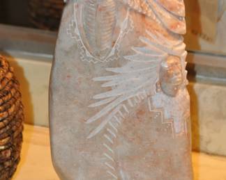 Artisit Diana Blue Eyes, Navajo Alabaster Sculpture,  Signed with COA. 13"H