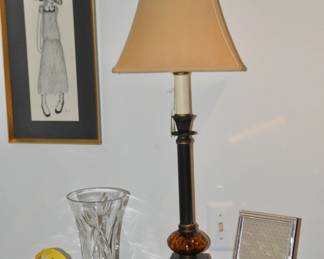 Additional Great Home Decor, Including a Waterford Tulip Vase, a Vintage Paragon Cup and Saucer, a Vintage Metal and Tortoise Table Lamp and Much More!
