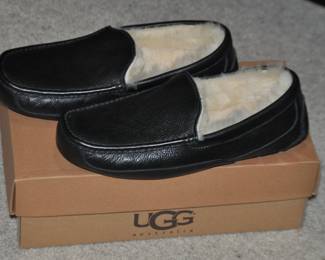 Brand New Men's Black Ascot Ugg Slip-Ons, Size 12