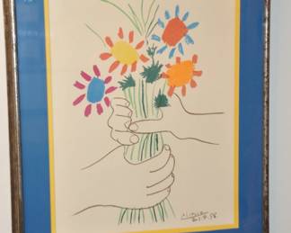 Iconic Picasso (Spain 1881-1973) "Bouquet of Peace" Lithograph Poster, 17.5" x 24" 