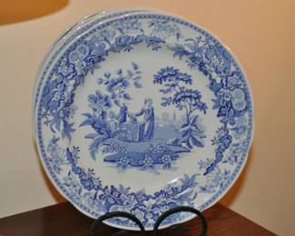 A Set of Four Vintage Spode Blue Room Collection  10.5" Plates Available. Set Includes this "Girl at Well" Plate.