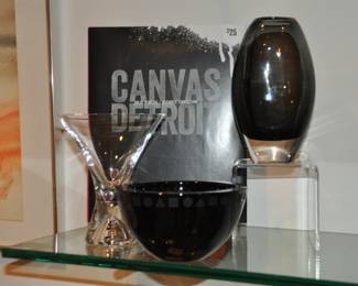 Some of the Amazing Glassware Available Includes a Sasaki Vase and Black Glass Bowl By Ward Bennett, a Kosta Boda Smoke Glass Vase and Another Fantastic Art Book.