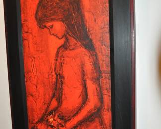 Artist Signed Fulvio, "Bouquet", Acrylic on Board,  29" x 19".