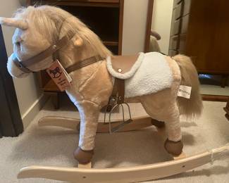 Adorable Like New 28" Rocking Horse, "Made for Fun", 33"W x 24"H x 13"D