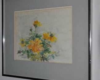Another Yoko Moro (Japanese 1928-2011) Signed Watercolor. 16.25" x 14.25"  