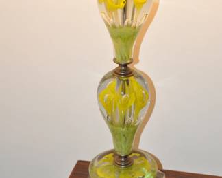 Amazing Mid Century Paperweight Glass Table Lamp. Two  Available! 31"H
