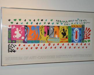Amazing Henri Matisse (French 1869-1954), "The Thousand and One Nights" Signed and Dated 1950 Exhibition Lithograph Poster Museum of Art-Carnegie Institute-Pittsburgh 1974. 54" x 30" 
