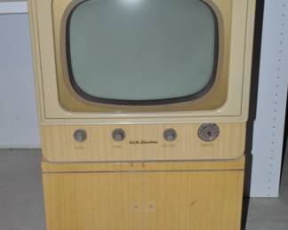 Fantastic Mid Century RCA Victor Television Console on Matching Stand. Model 17-T-154