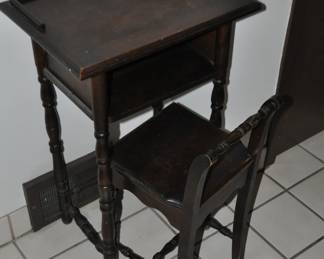 Rare Vintage Telephone Table and Chair Set with Built in Clock 