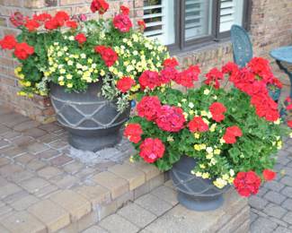 Terrific Outdoor Resin Planter and Flowers