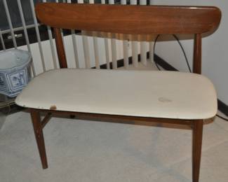 Fabulous Davis Furniture Co. Mid Century Bench, 36"W x 31.5"H x 19.5"D.  Needs Re-Upholstering.