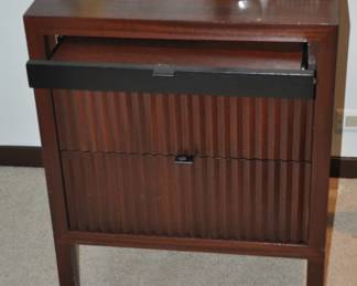 Up Close View of the John Morgan for Perspectives Custom Cabinetry Two Drawer Night Table/Side Table with Pull Out Shelf, 24.25" x 29" x 31"