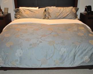 Stunning Sferra Italian King Size Duvet on an Icy Blue Color and Matching King Pillow Shams Available 