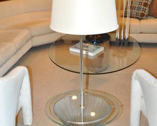 Authentic Warren Platner for Knoll Mid Century Metal Table Floor Lamp, 47”H x 20"D