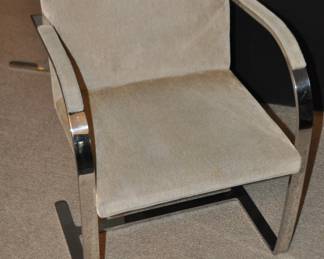 One of the Eight Authentic Knoll Brno Dining Chairs Available by Ludwig Mies van der Rohe, 33.5"H x 22.5"W  x 23.75"D. Sold as Two Sets of Four.