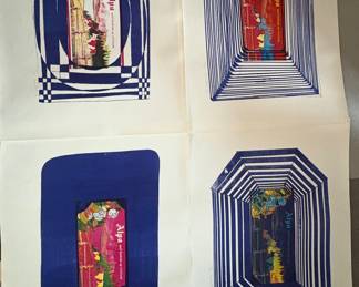 Spectacular Dieter Roth, “Alpha” Set of Four Hand Signed and Numbered Planographic Color Prints.  