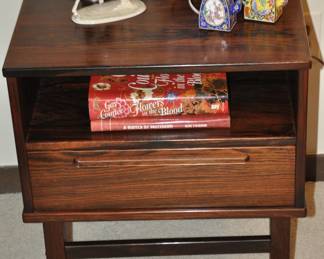 Another One in the Pair of HJN Mobler Furniture by Nils Jonsson Walnut Night Stand/End Table, 19.75"W x 17.75"H x 22.75"D