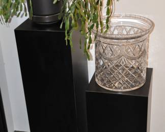 Great Black Formica Pedestals Perfect for Displaying your Treasures! (36"H x 11"D and 24"H x 12"D)