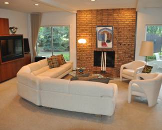 Stunning Overview of the Mid Century Living Room in our Wonderful Home!