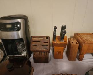 Cuisinart Coffee Maker, Wolfgang Puck Knife Set, Knife Blocks. 