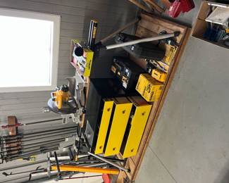 DeWalt radial arm saw on moveable stand. This is great set up. Comes with wood base.