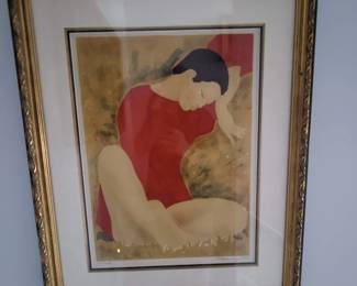 Alain Bonnefoit "Reverie" signed lithograph 