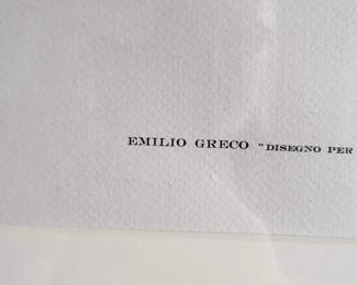 Emilio Greco "Disegno per L'Ovidio" signed print