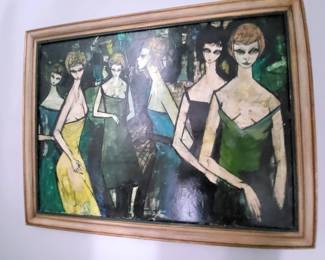 Charles Levier "Les Femmes" oil on canvas