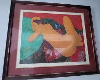 Alain Bonnefoit "Nu de Dos" signed lithograph