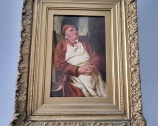 H. Ranfft "Peasant having a smoke" oil on canvas 