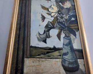 Charles Levier "Still Life" oil on canvas