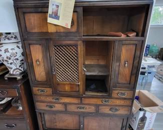 Antique Japanese Tansu Teacup storage unit