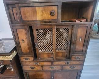 Antique Japanese Tansu Teacup storage unit
