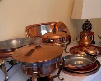 COPPER CHAFERS AND SAUTE PANS