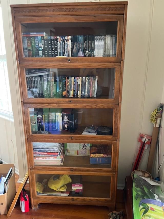 One of two Gunn stacking bookcases, sold individually.  Great condition