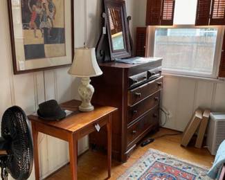 Antique chest and table