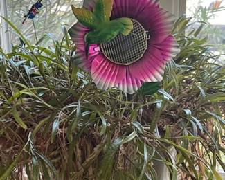 Large potted plant with plant accessories