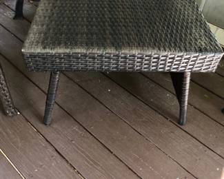 Brown Resin Rattan Folding Table