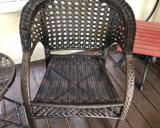 Resin Rattan Indoor Outdoor Accent Chair with Cushions