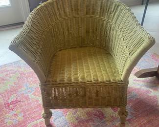 Vintage child’s wicker chair. Perfect. 