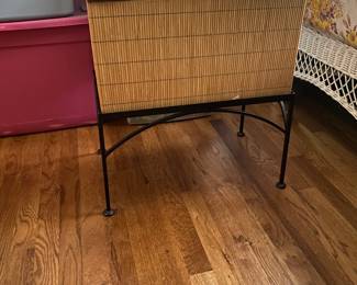 Rattan chest on matching iron stand. Another classy piece. 